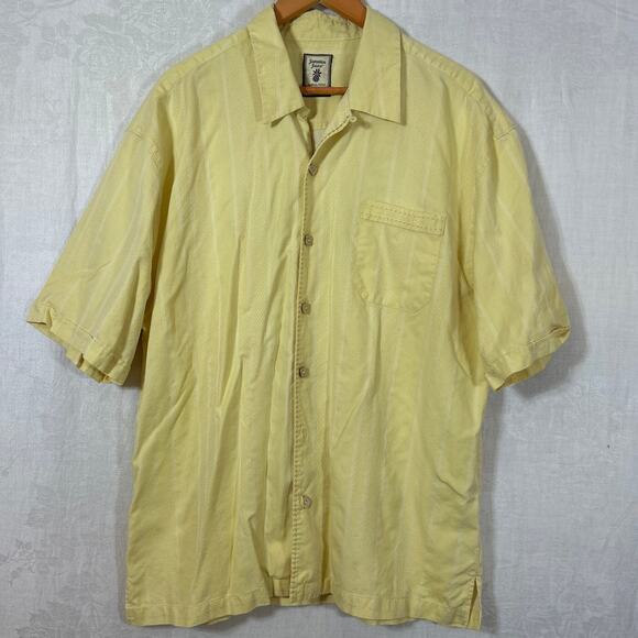 Jamaica Jaxx Vintage Silk Camp Shirt XXL Yellow - Picture 1 of 10